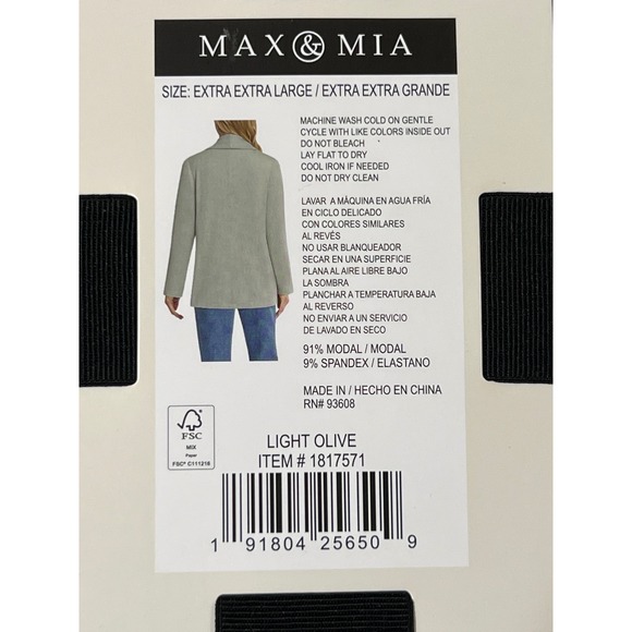 Max & Mia Womens Cardigan XXL Extra Extra Large Light Olive Drape Front - Picture 6 of 6